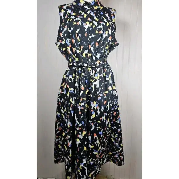 Jason Wu Confetti Print Sleeveless Dress Fit & Flare Dress Women's Size L New - Picture 3 of 8